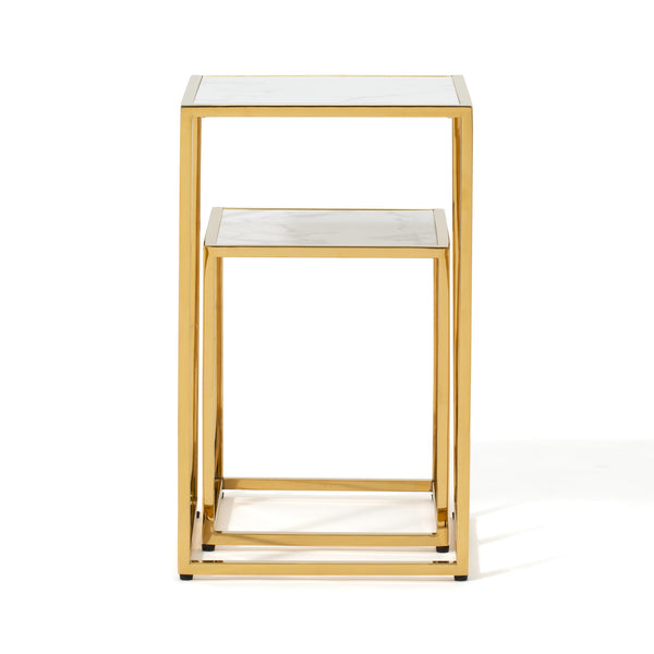 レーヌ ネストテーブル S マーブル×ゴールド | Francfranc（フラン