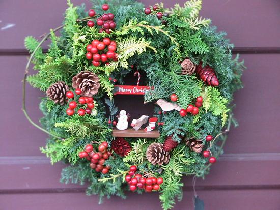 フレッシュ黄金ヒバのクリスマスリース｜花通販・大阪店頭受取