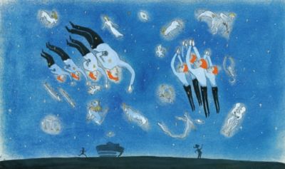 山本容子作(ヤマモトヨウコ サク)の『ザ・シンギング』銅版画 手彩色