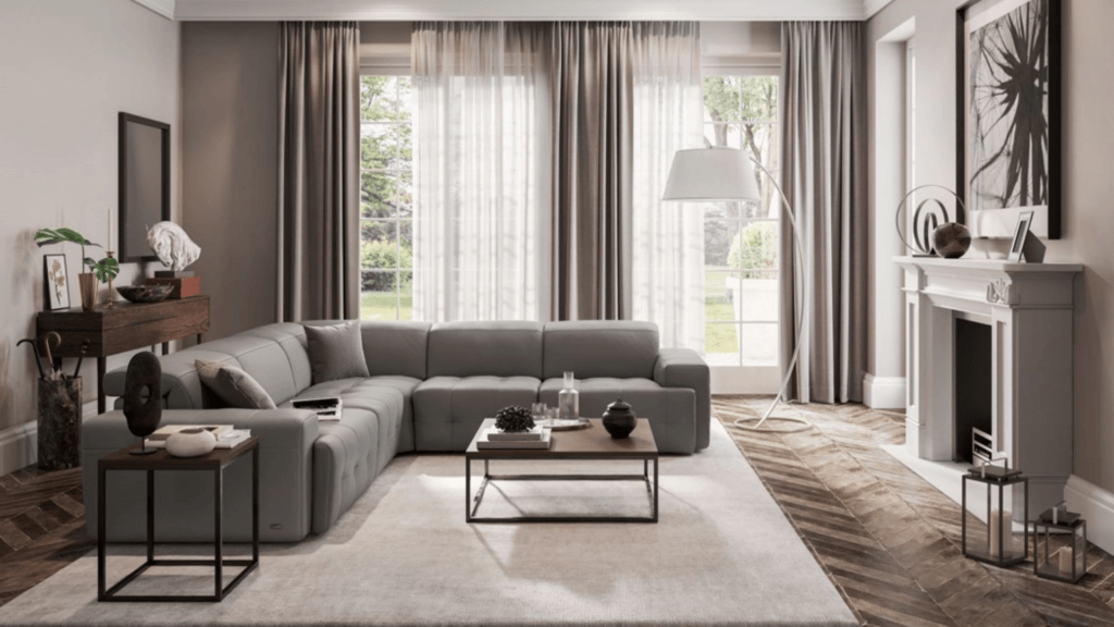 ステッチのデザインに目を惹かれる 電動リクライニングソファのご紹介