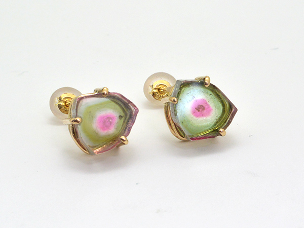 新作のお知らせ]ウォーターメロントルマリン リング3種とスタッド