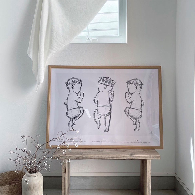 赤ちゃん等身大アートポスター 3人用 - FUJISAKI online