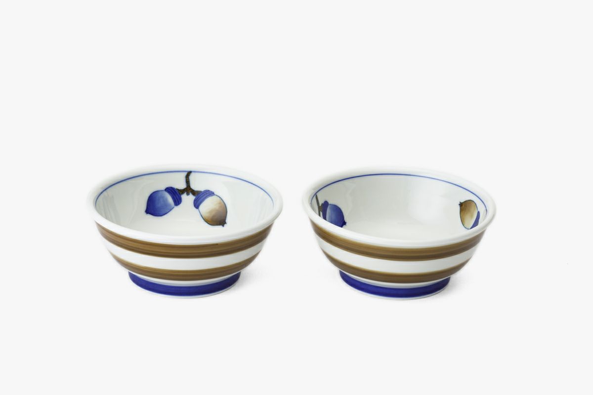 深川製磁 どんぐり丼 2客 どんぐり（茶呉須） 深丼 | 有田焼 深川製磁