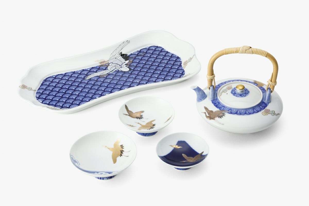 白金波鶴紋 屠蘇器揃 | 有田焼 深川製磁｜公式オンラインストア