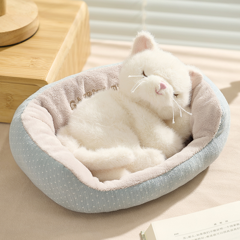 猫ぬいぐるみ白色 おやすみ猫ちゃんぬいぐるみ 白|猫ぬいぐるみ専門