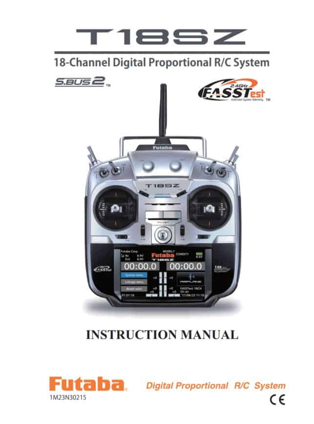 18SZ (70th Anniv.) Printed Manual – FutabaUSA