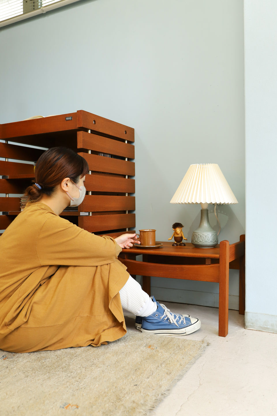 デンマークヴィンテージ サイドローテーブル チーク材 北欧家具/Danish