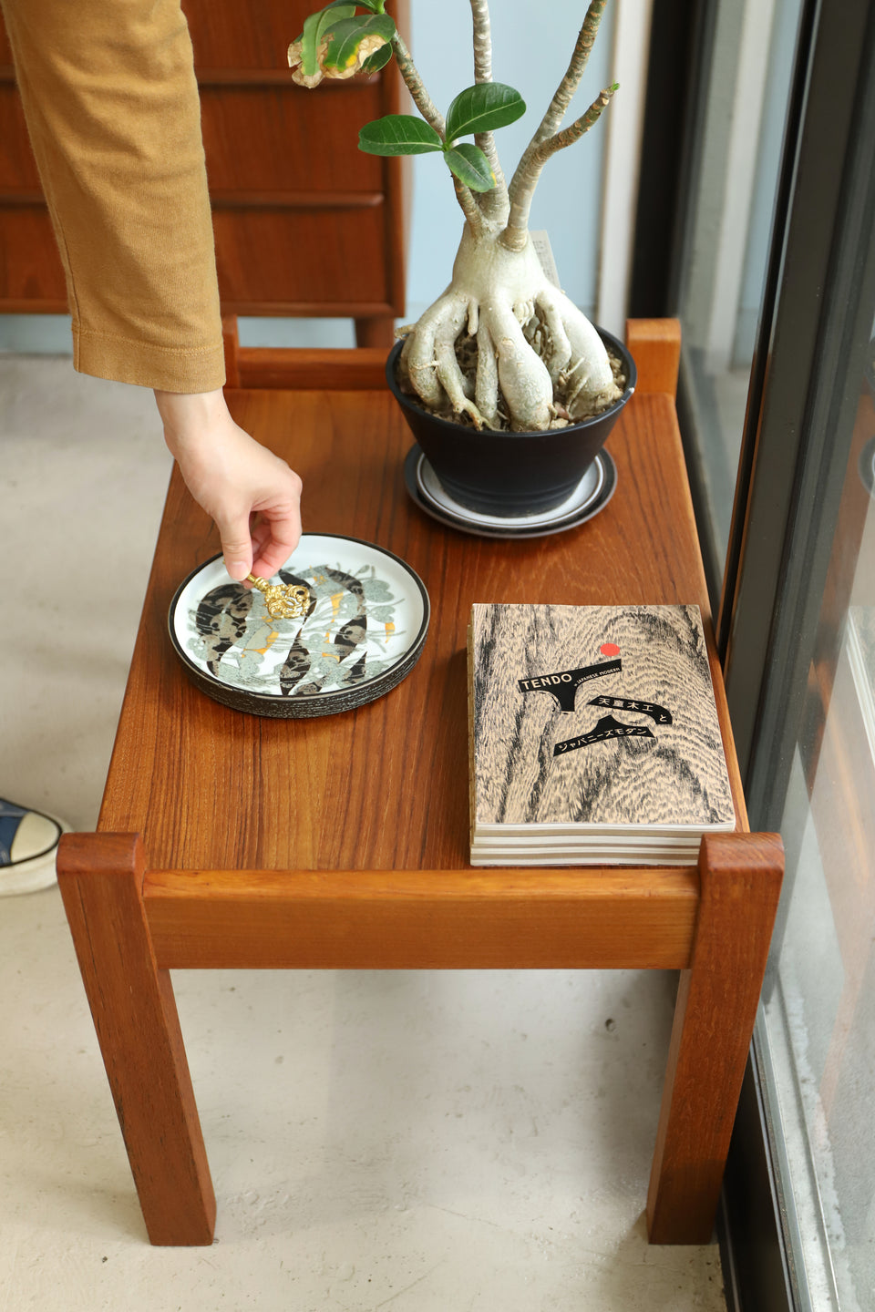 デンマークヴィンテージ サイドローテーブル チーク材 北欧家具/Danish