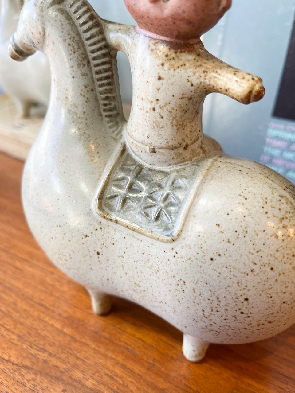 ジャパンヴィンテージ 陶器 馬に乗った男の子 置物 北欧スタイル