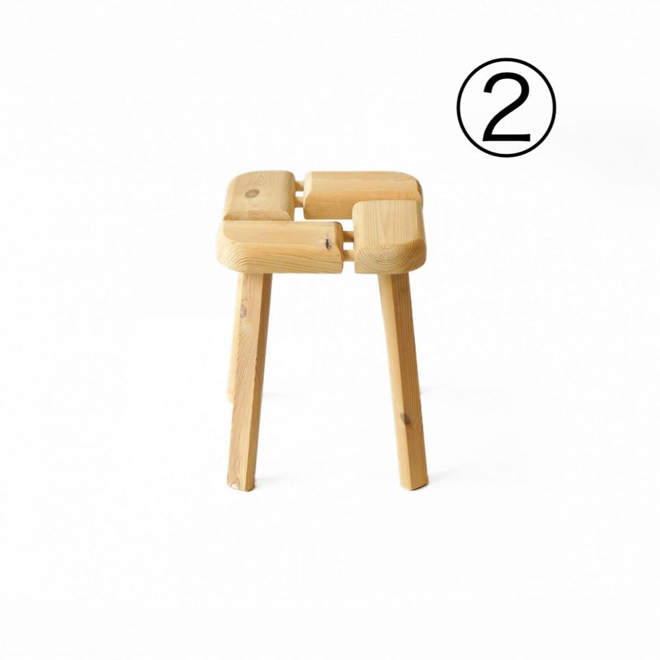 フィンランド ヴィンテージ スツール 椅子 パイン材 北欧家具/Finnish