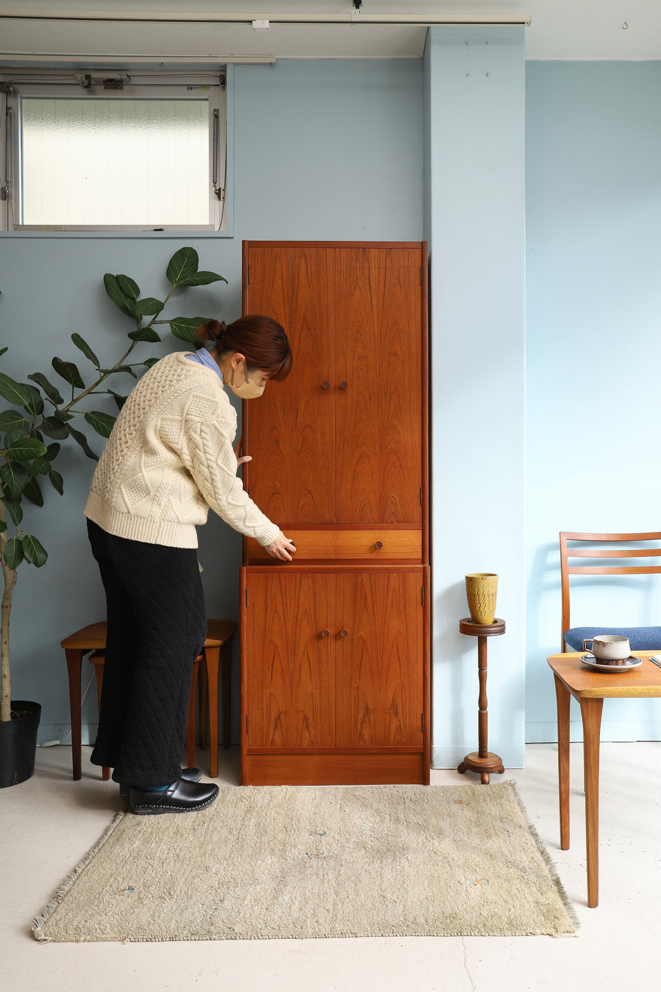 ジャパンヴィンテージ カップボード 食器棚 キャビネット 収納 チーク