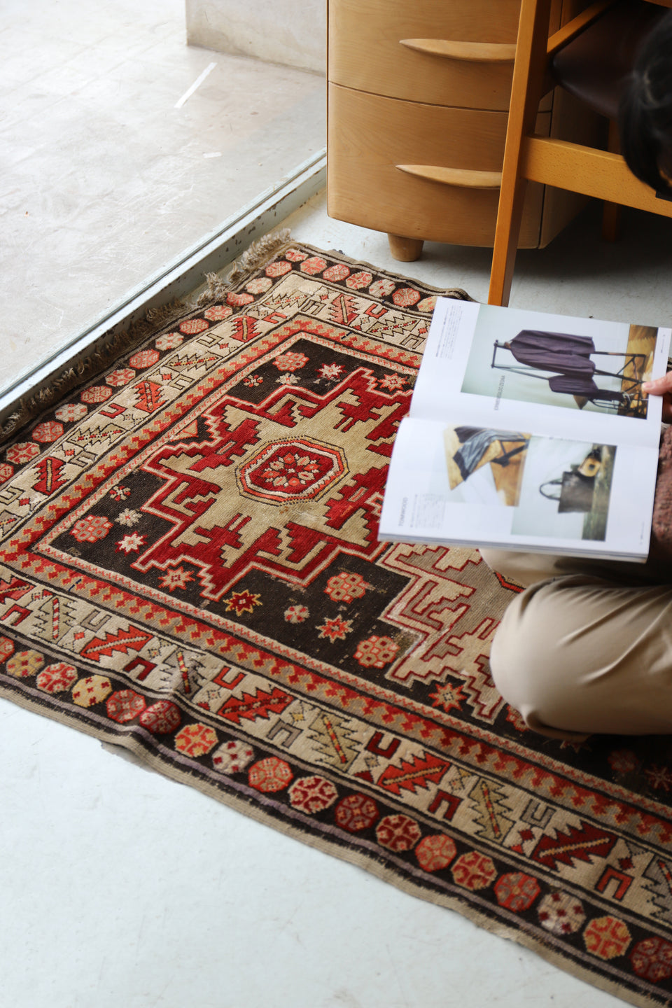 オールドキリム ペルシャ絨毯 ラグ カーペット 敷物 ヴィンテージ