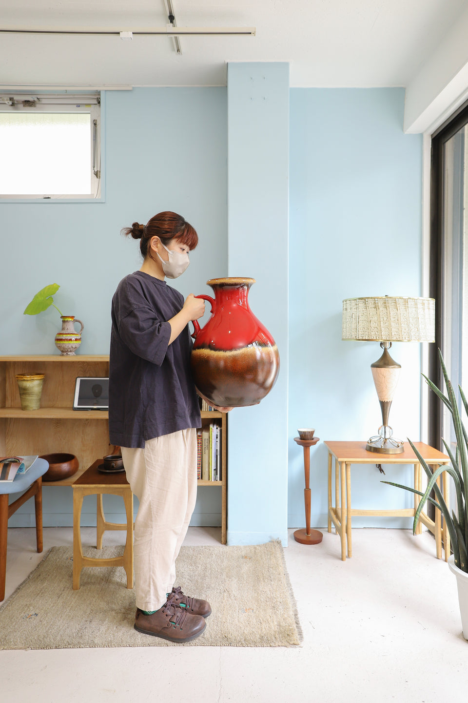 西ドイツヴィンテージ ファットラヴァ フラワーベース 花器/W.Germany