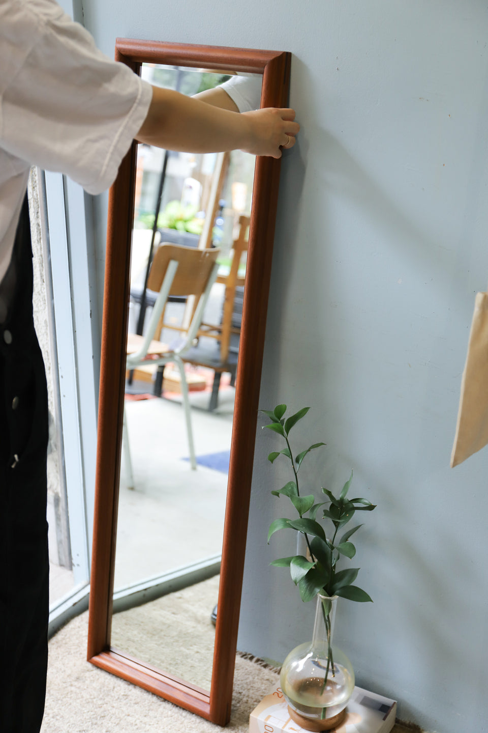 デンマーク ヴィンテージ 姿見 ミラー 鏡 チーク材 インテリア 北欧