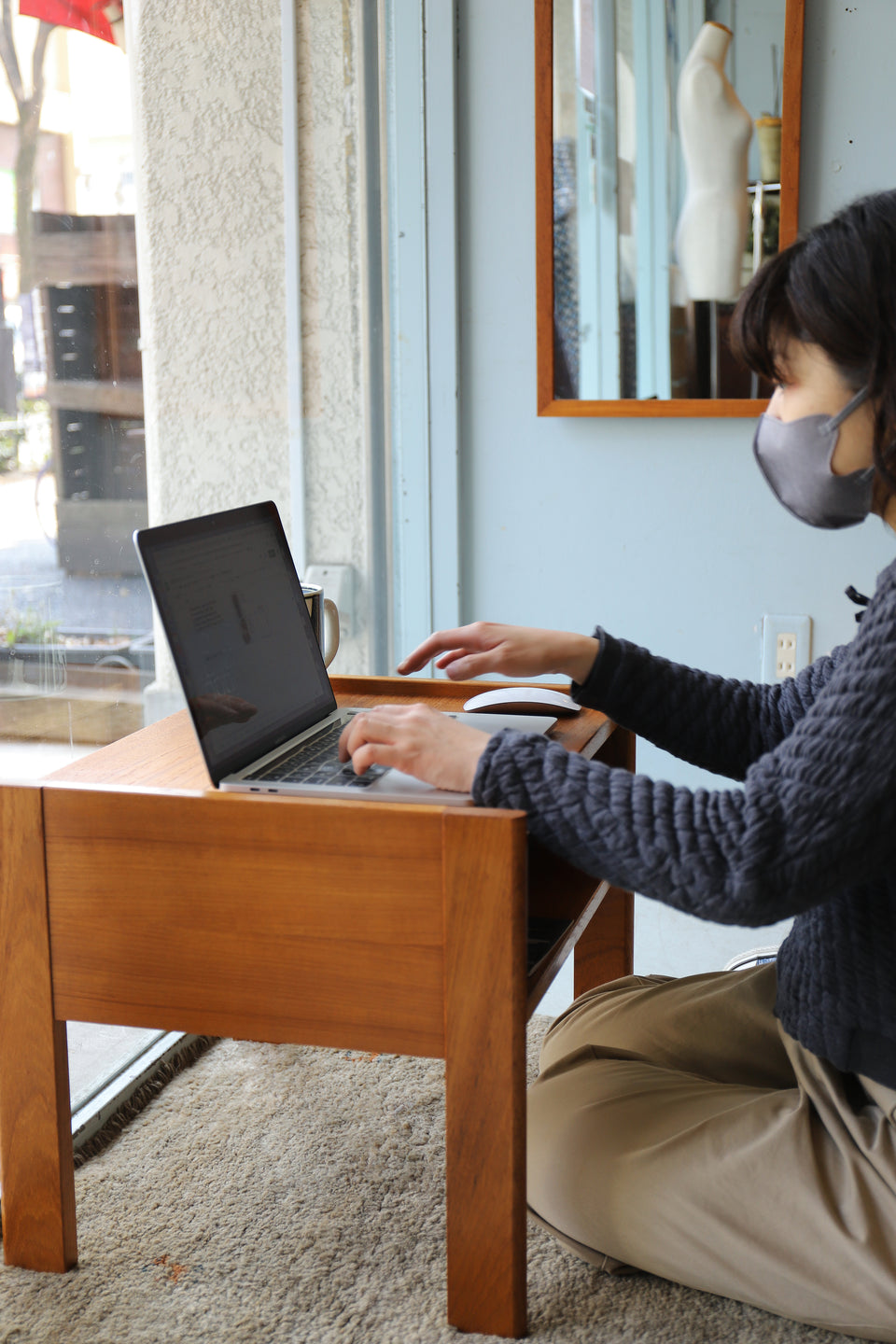 デンマークヴィンテージ ナイトテーブル チーク材 サイドテーブル 北欧