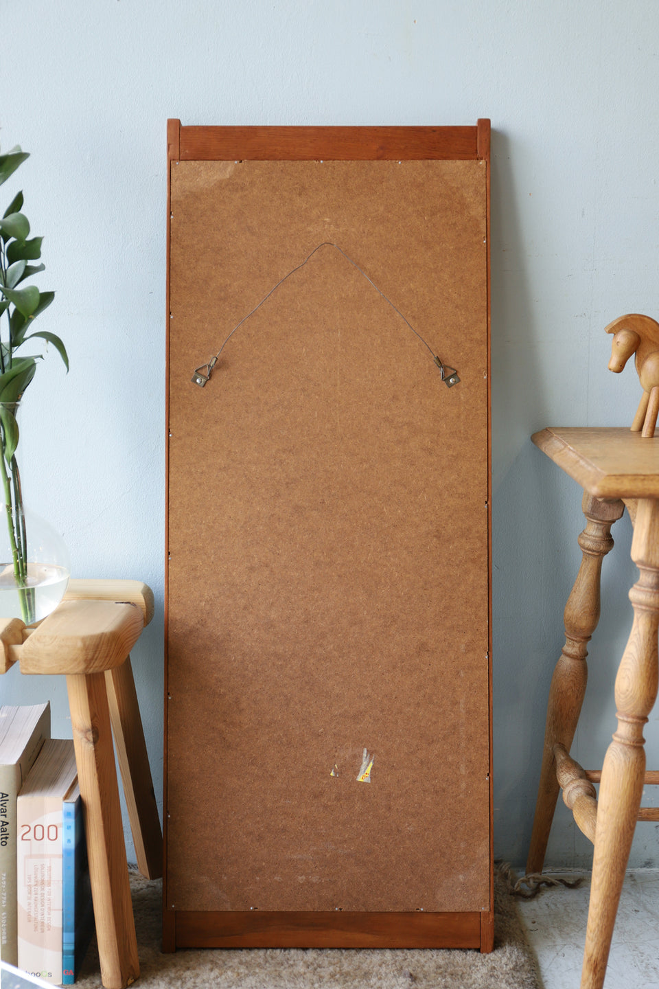 デンマークヴィンテージ ウォールミラー チーク材 壁掛け鏡 北欧