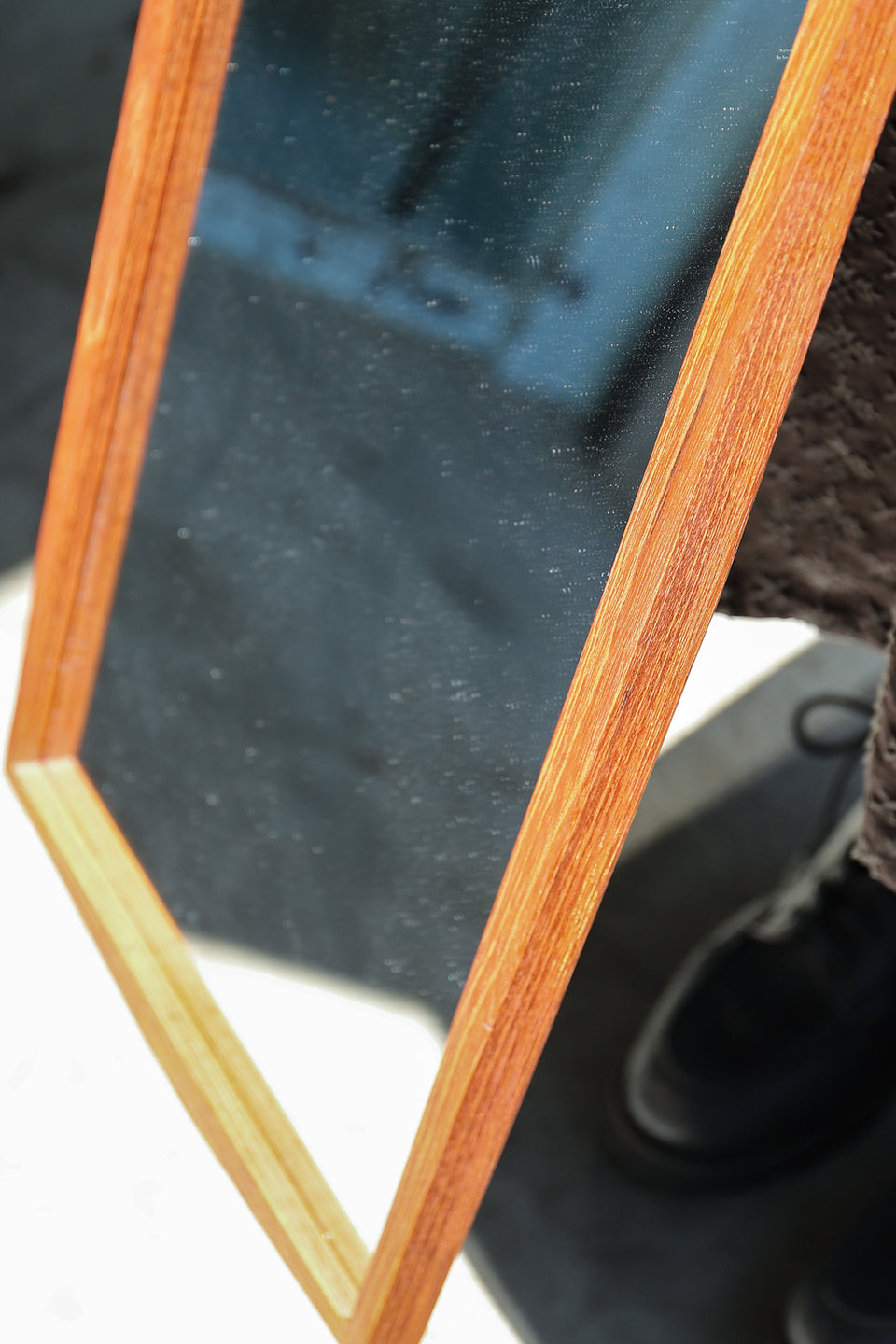 デンマークヴィンテージ ウォールミラー チークフレーム 壁掛け鏡