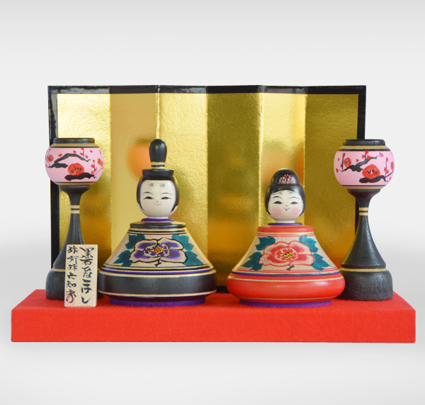 青森県津軽地方のこけし 阿保六知秀工人作 黒石ひなこけし（中）