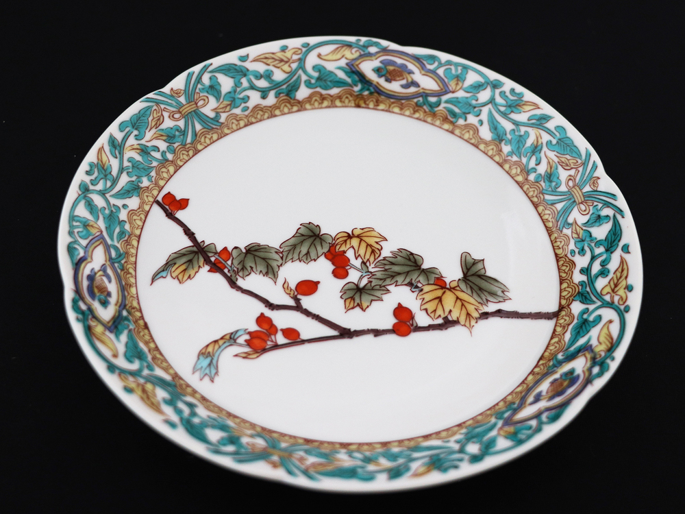 九谷焼 5.2号皿揃 果実絵変り （5枚セット）a01: 能美市ANAのふるさと