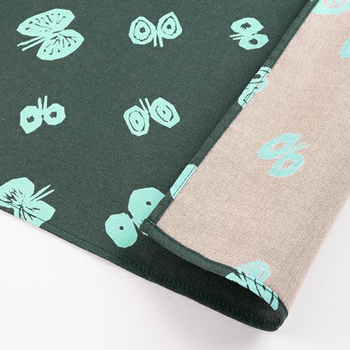 50 ミナ ペルホネン 両面 hana hane チャコール/ライトグリーン