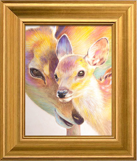 鹿の親子|a046|【ギャラリー笑夢】☆新築祝い,開店祝い,贈答品,記念品