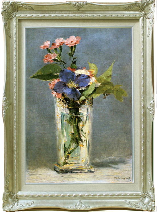クリスタルガラスの花瓶 マネ 絵画販売 複製画