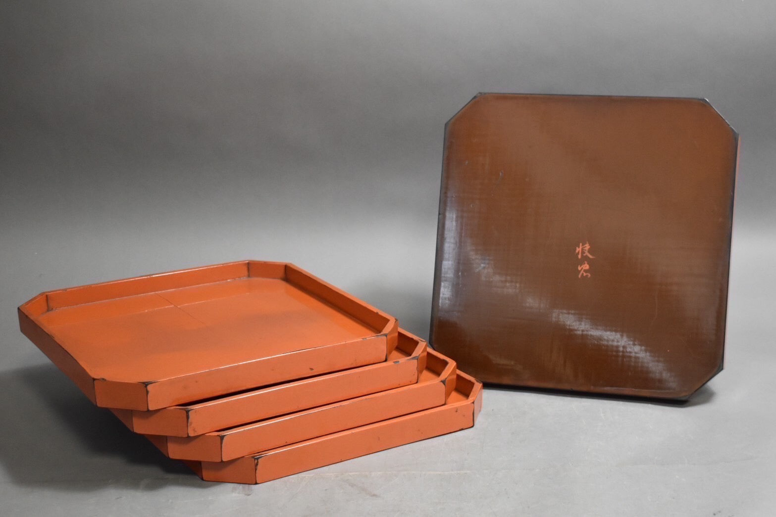 A244 時代 根来塗八角数盆5枚 – 株式会社茶源