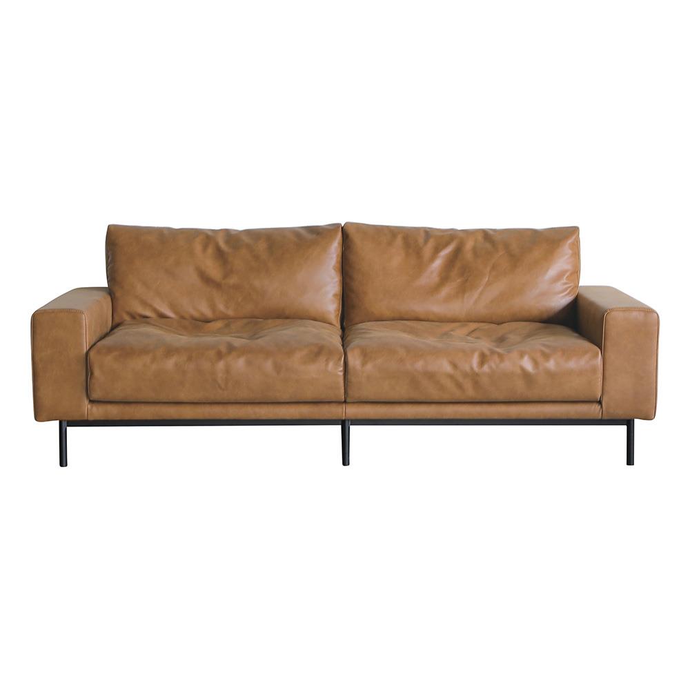 PLUTO 3人掛けソファー (プルート 肘付き 本革風 ダイニング 受付