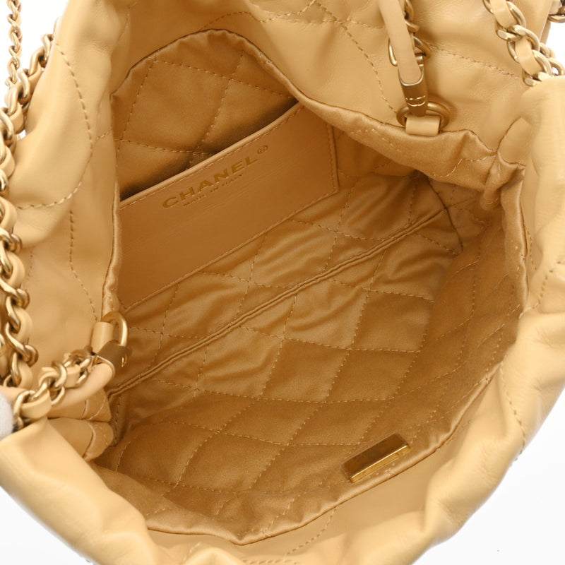 シャネルシャネル 22 ミニバッグ ベージュ ゴールド金具 レディース
