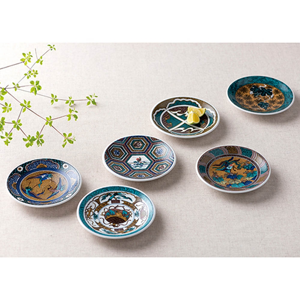 九谷焼 4号皿揃 古九谷風名品6選 | Giftpad egift