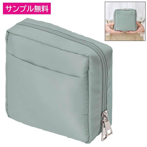 ナイロンスクエアポーチ(グレー)【グッズストアドットネット】人気