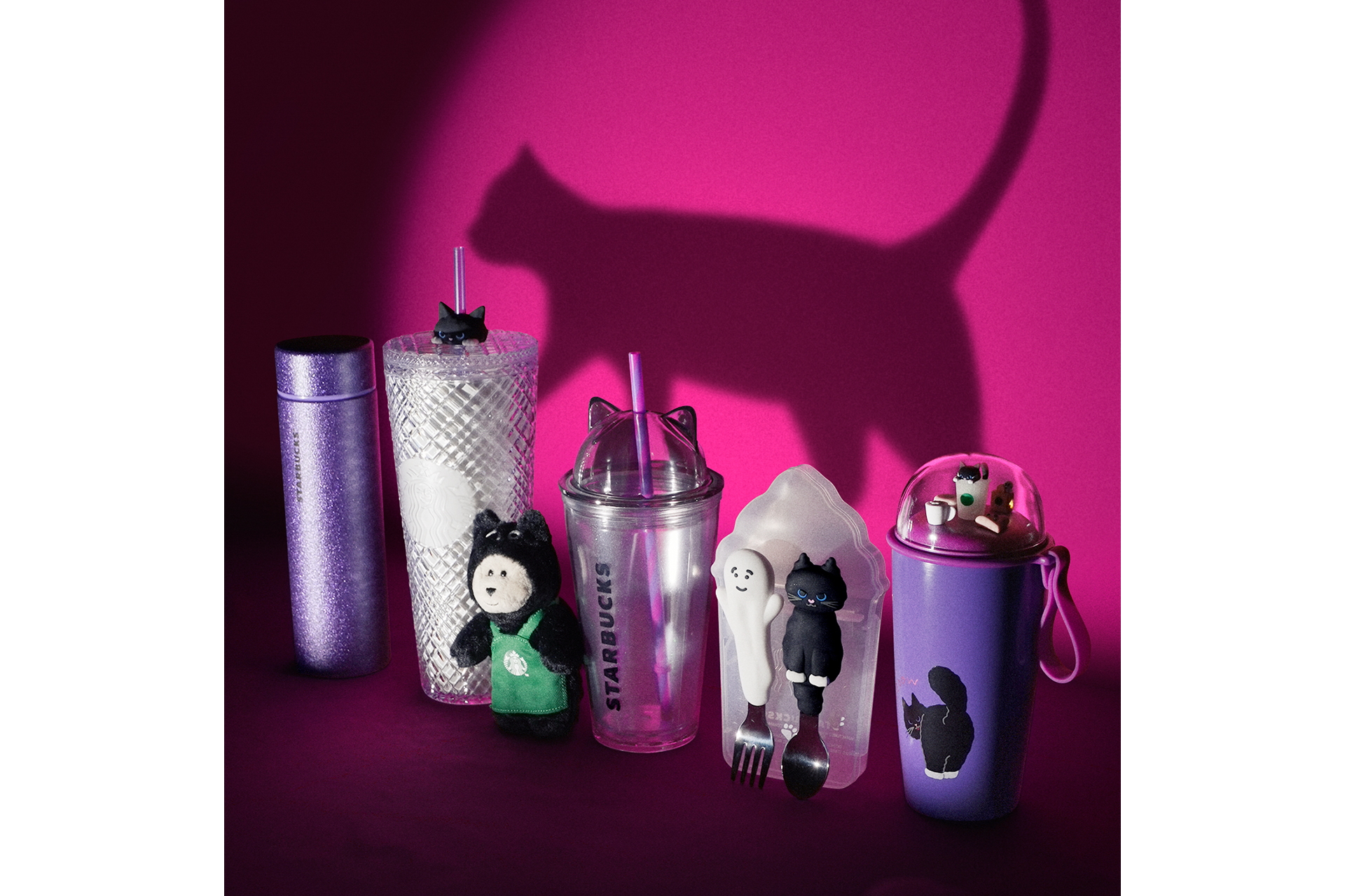 スターバックス“いたずらな黒猫”モチーフのステンレスボトル