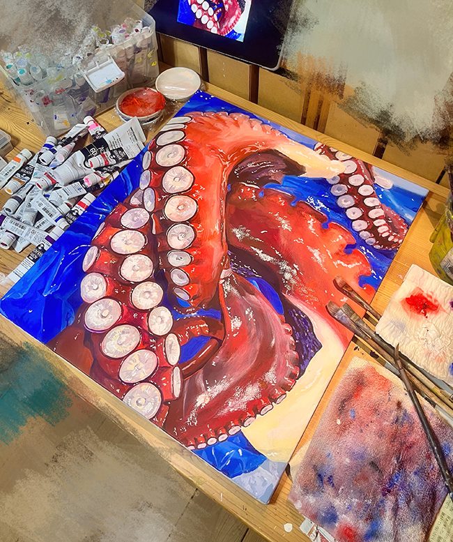 美大生が描いた『タコ』を5万人が絶賛 「本物にしか見えない」「圧倒