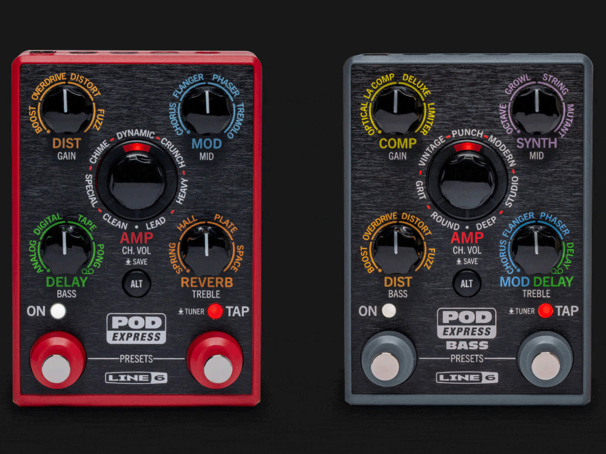 Line 6's new POD Express Guitar and Bass offer a wealth of effects