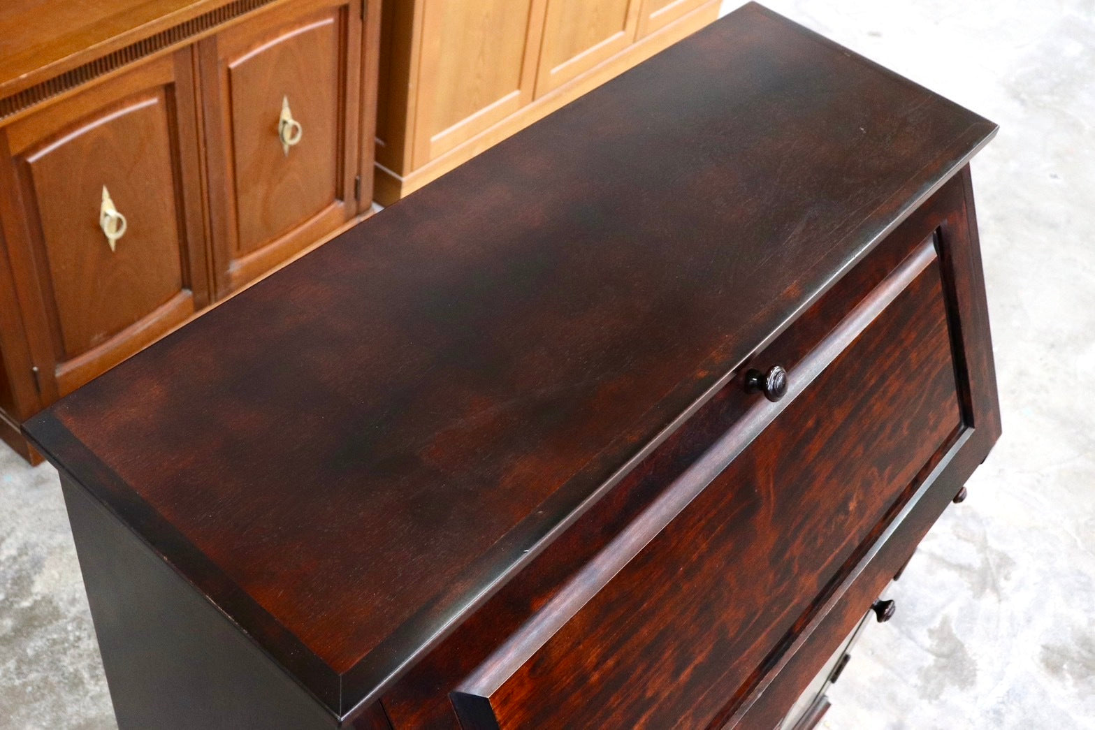 GMHS586○勇峰工芸 ふらの ライティングビューロー デスク 学習机 書斎