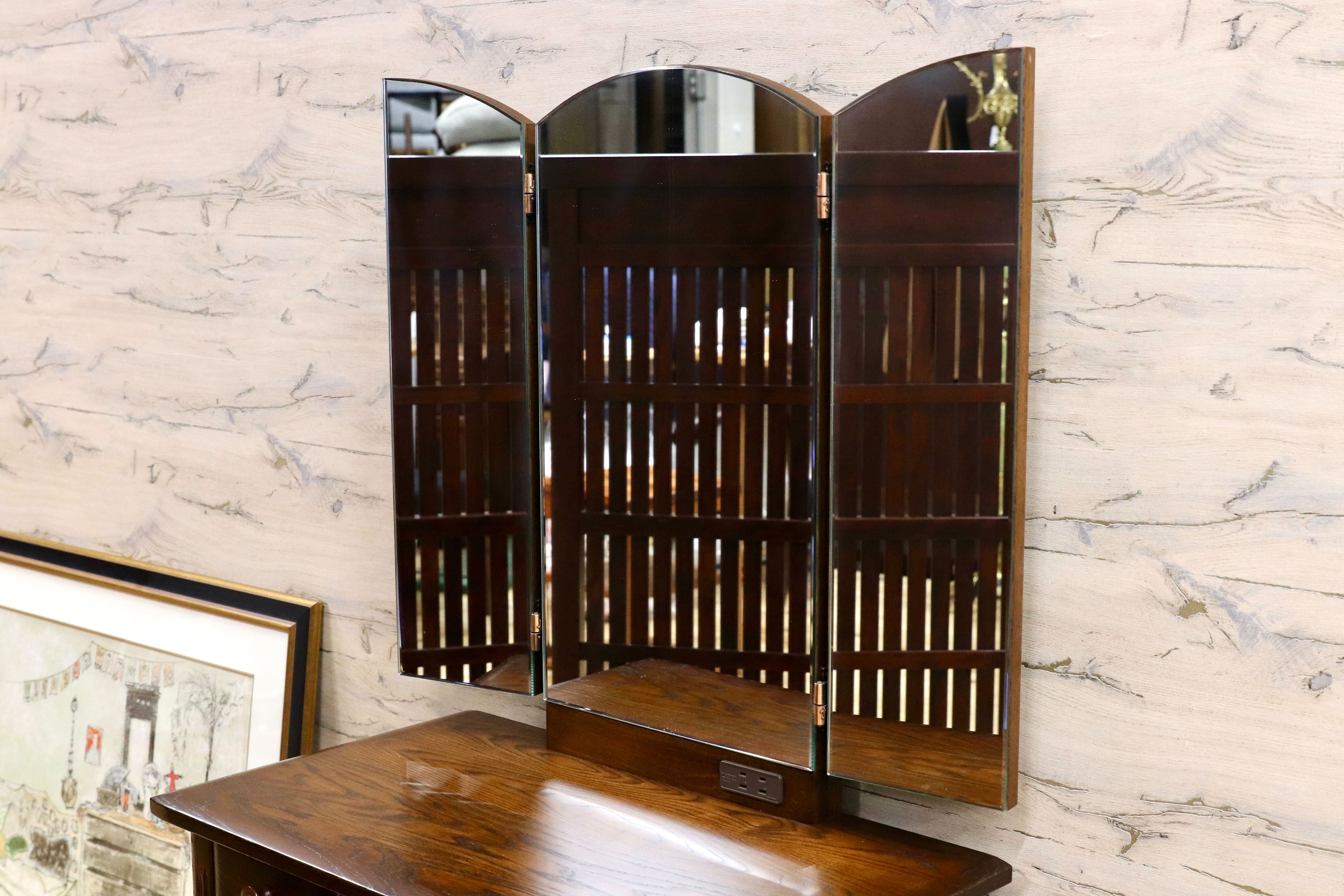 GMGH441○山室家具 旭川家具 エスポアール ドレッサー 鏡台 化粧台