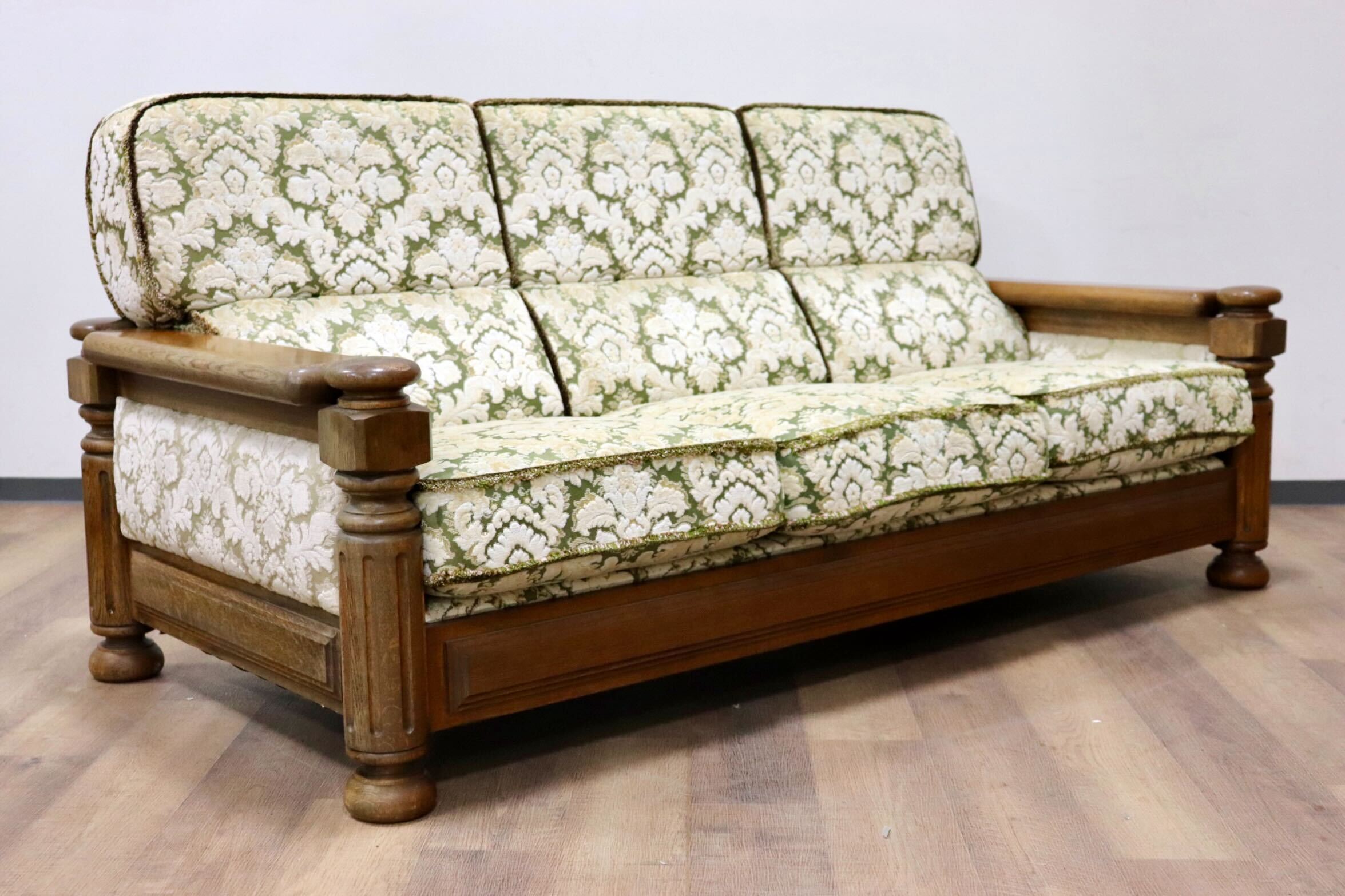 オールドカリモク】金華山 3人掛けソファ トリプルソファ