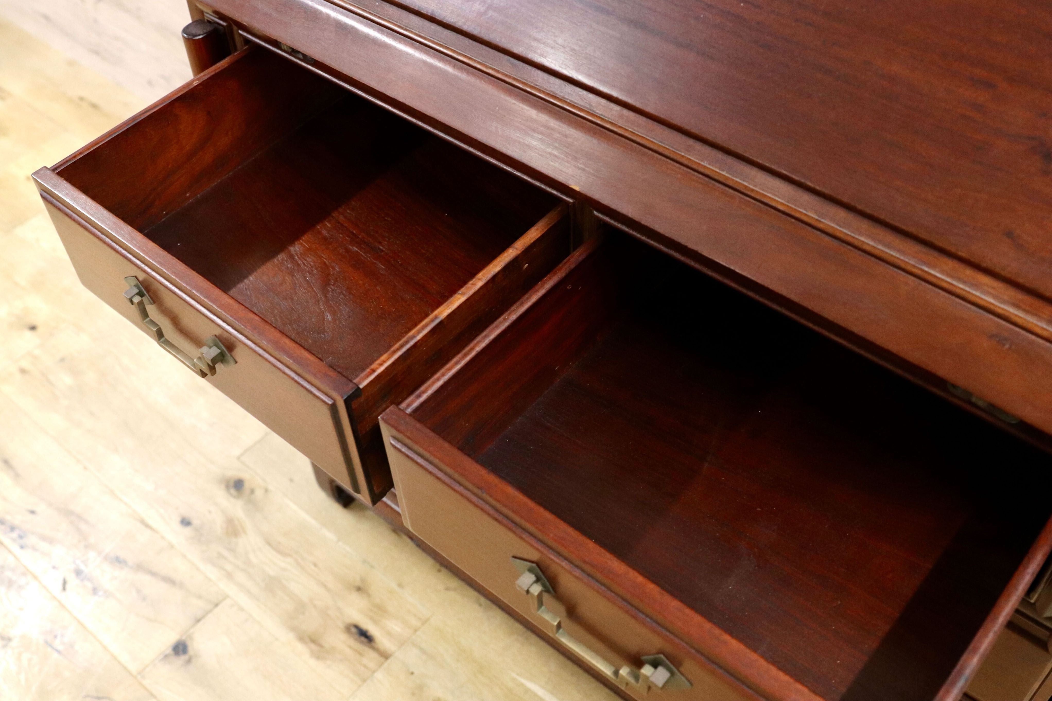 GMGH23○中国美術 花梨 唐木 ライティングビューロー デスク 机