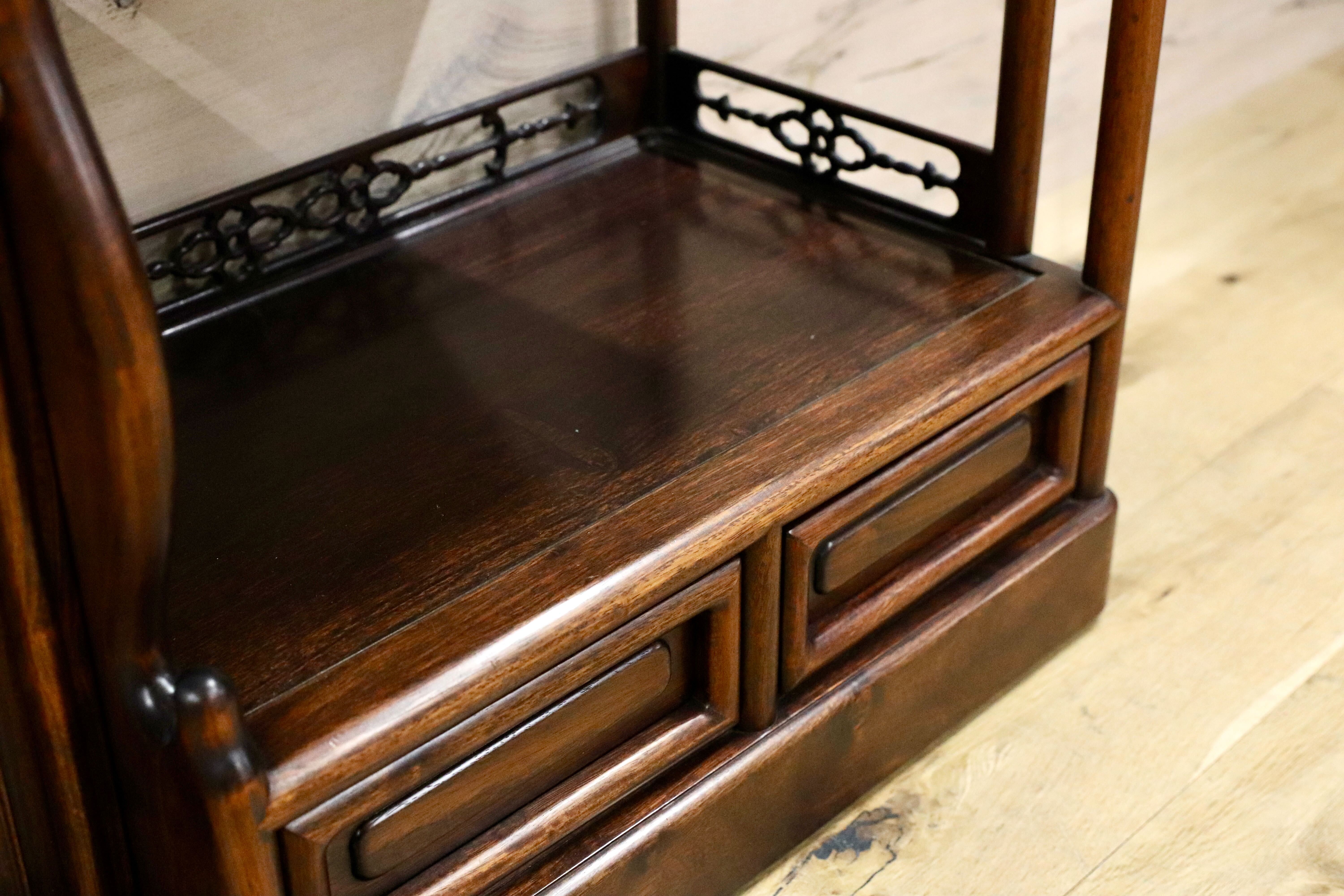 GMGH478○最高級 唐木家具 花梨 茶棚 飾り棚 サイドボード 和家具 和室