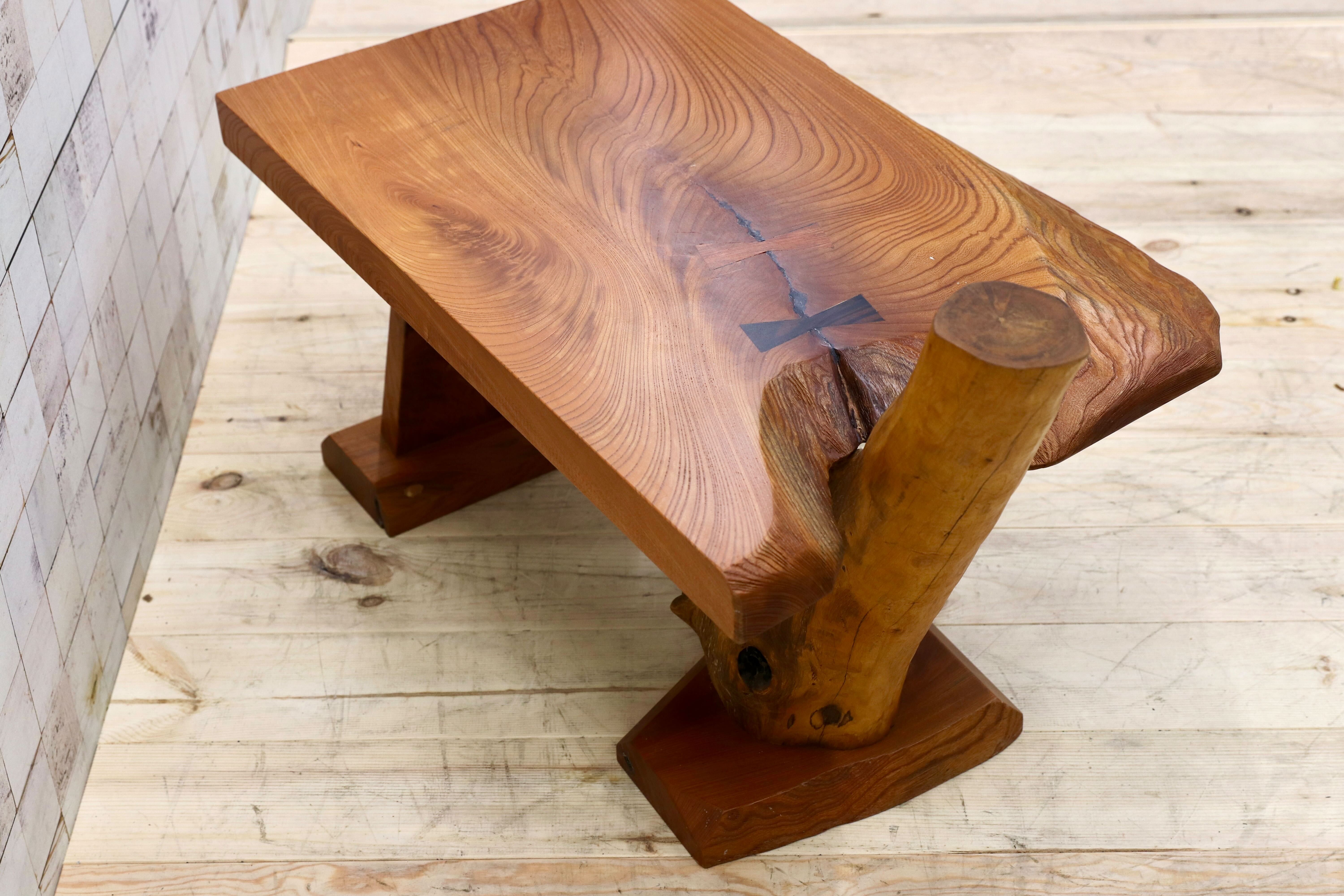 GMFT439○木製 工房家具 文机 花台 飾り台 置床 座敷机 和家具 レトロ