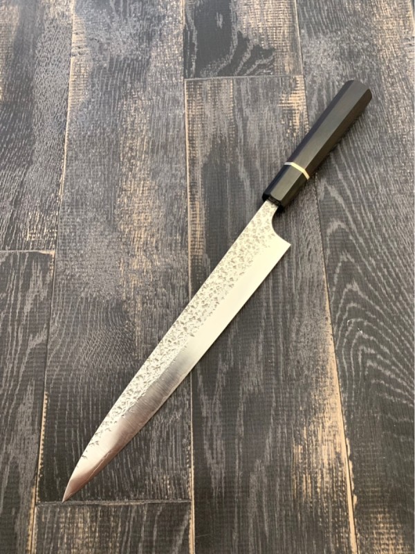 特別誂 本鍛造 黒崎優 作 パウダーハイスR2鋼 菱乱打鎚目 筋引き