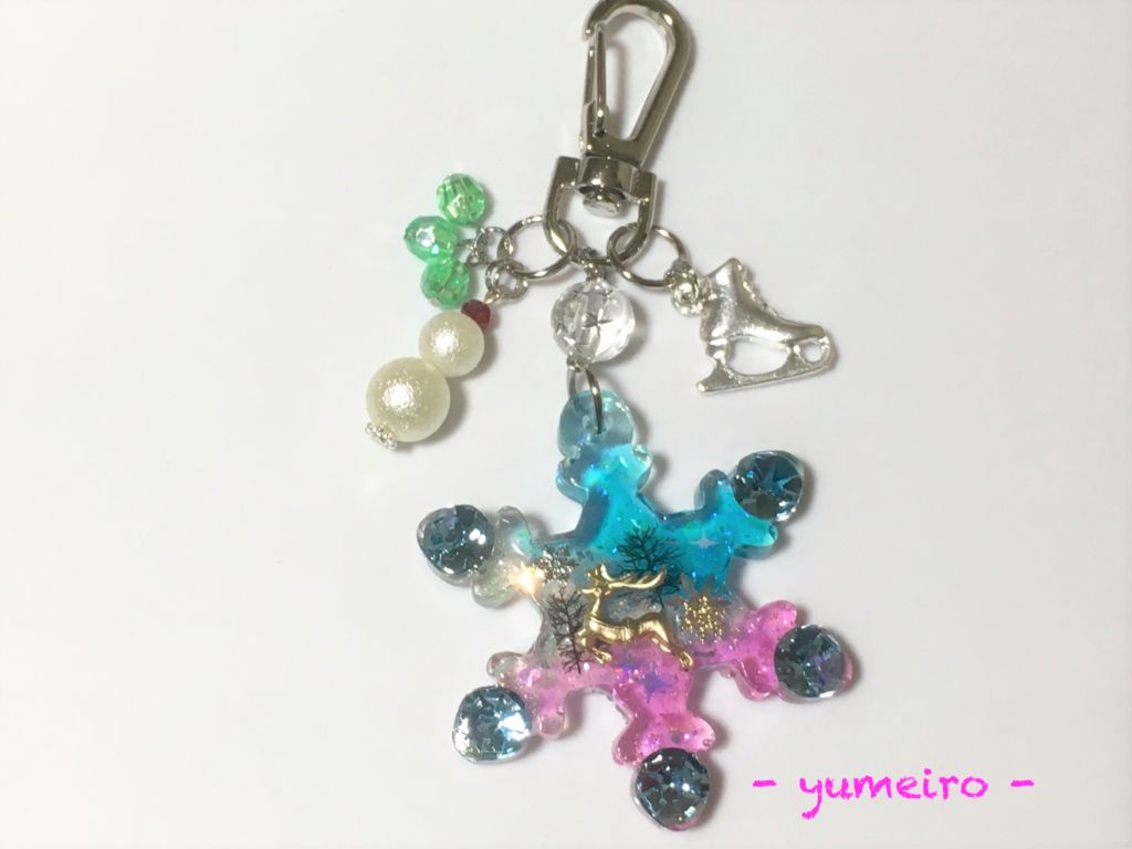 レジンでクリスマス!トナカイ、雪の結晶、しずく・・クリスマス