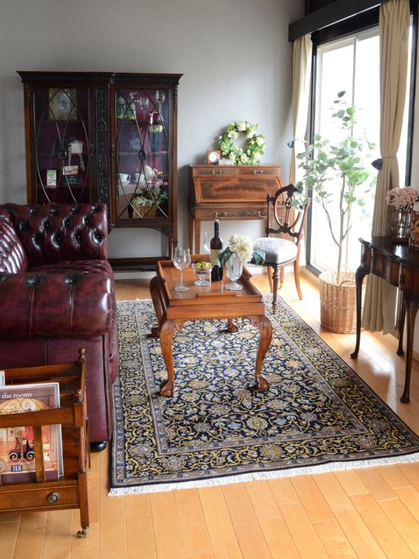 英国アンティークのおしゃれなマガジンラック、ウォールナット材の