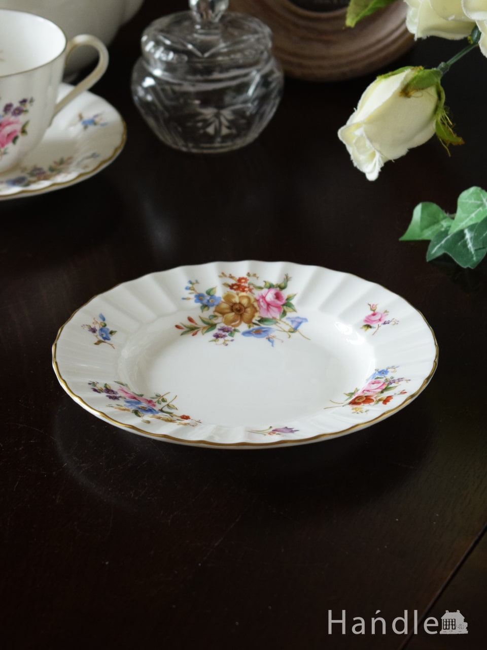 英国アンティークの食器、ロイヤルウースター（ROANOKE）のプレート(k