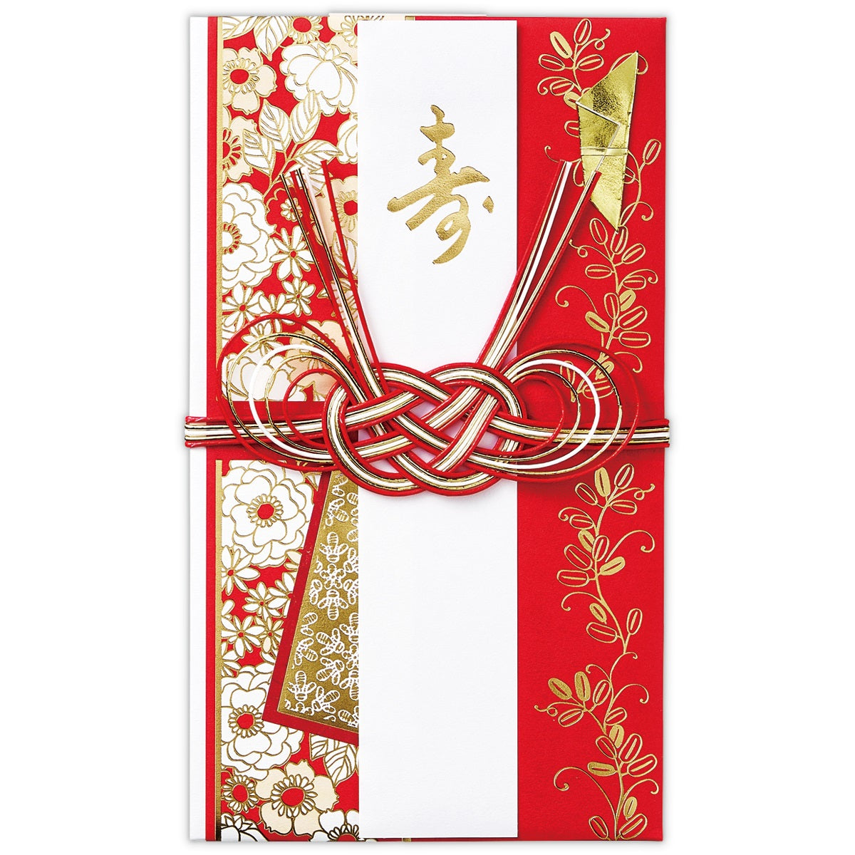 寿 モダンキモノ赤【御結婚御祝／たとう】日本ホールマークの祝儀袋