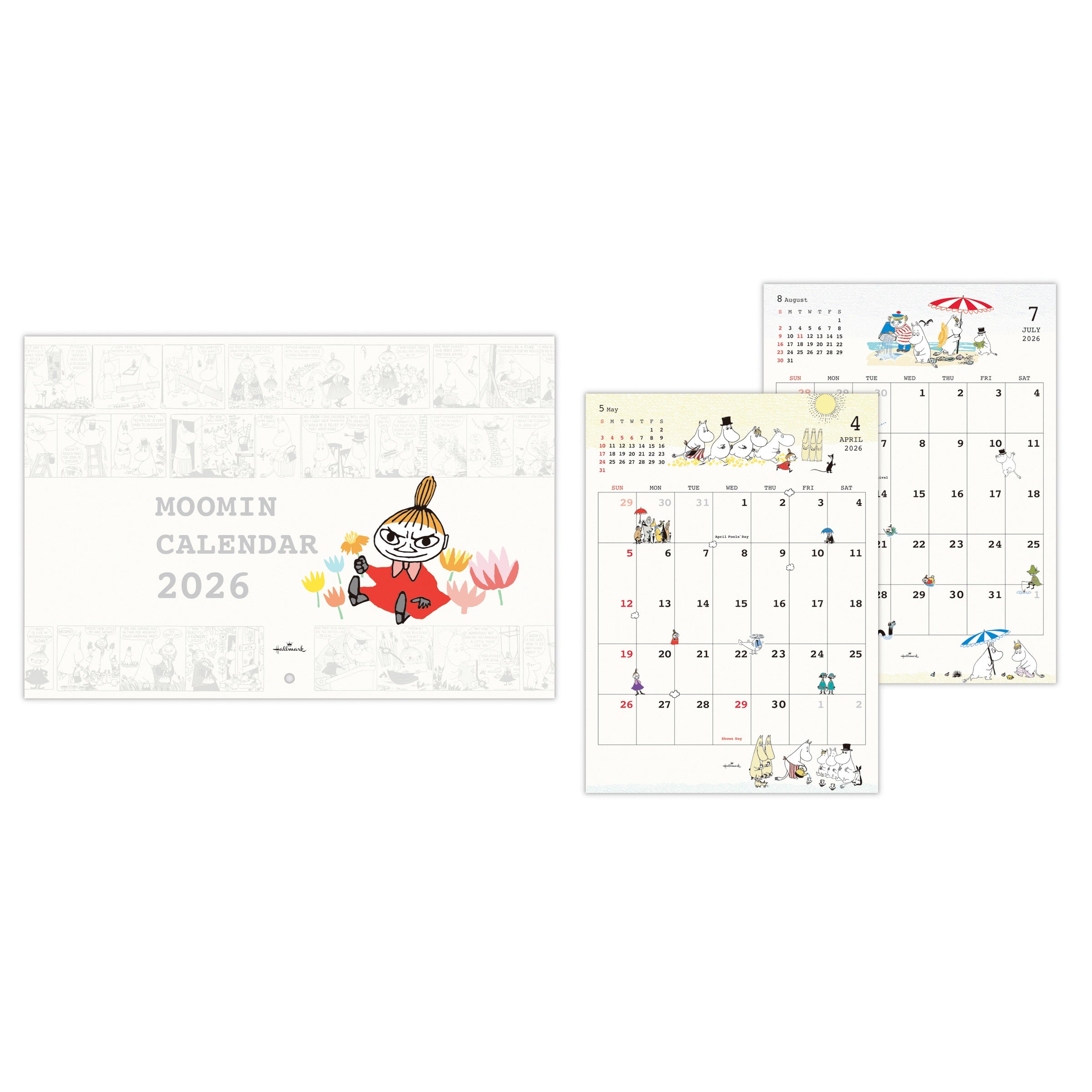 ムーミン リトルミイ【壁掛け｜二つ折りカレンダー小 2026】日本ホール