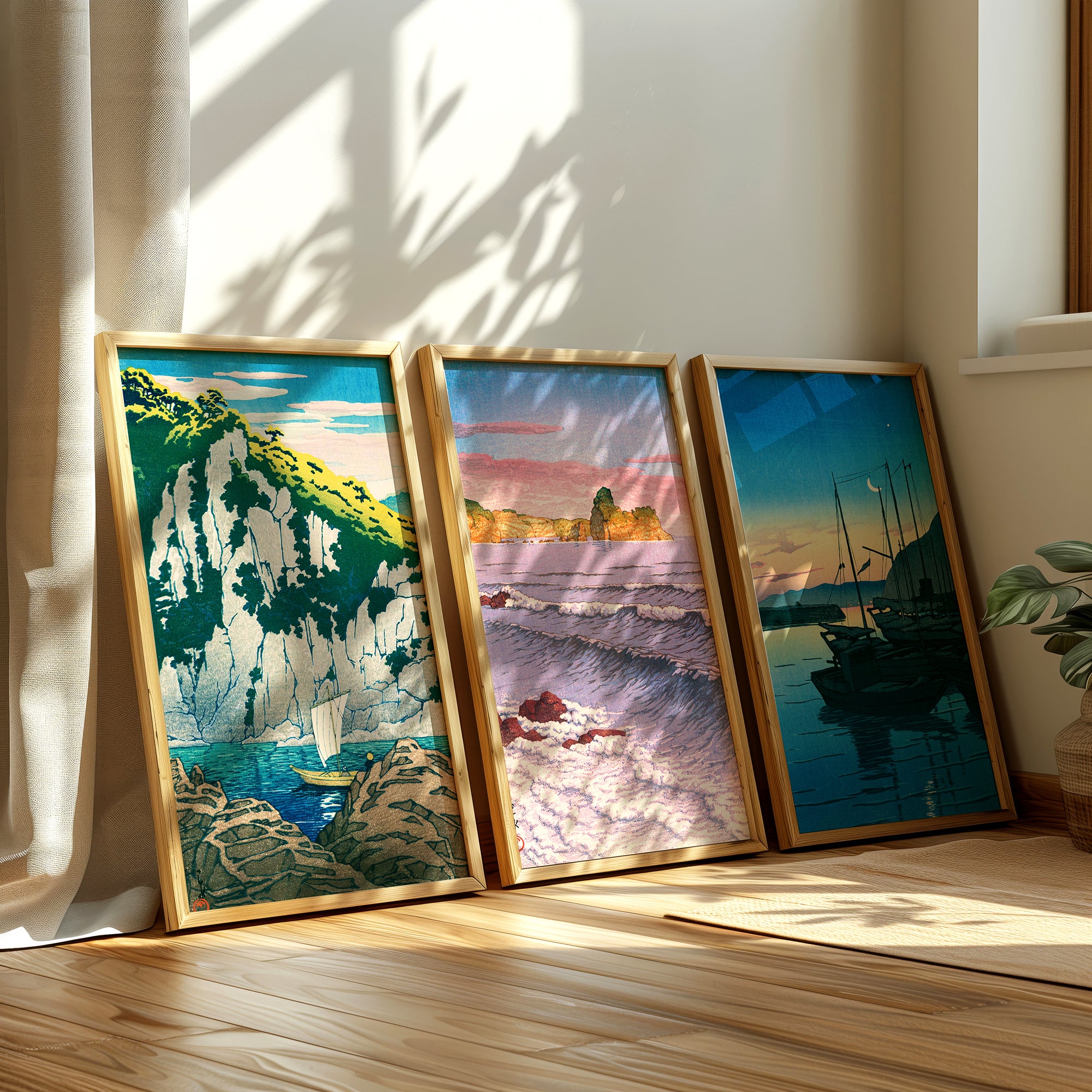 3枚セット(17種より) 12×18 / 川瀬巴水 日本製 木版画複製 絵画 新版画