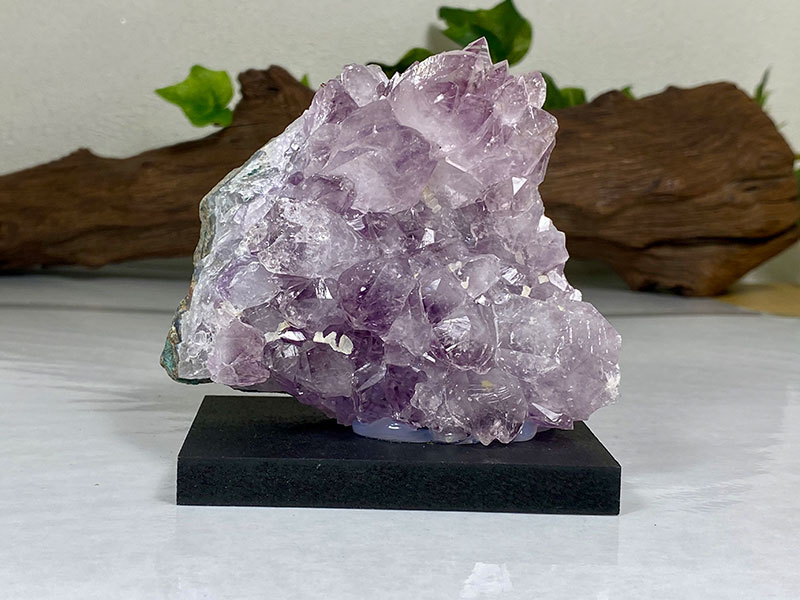 アメジストクラスター 木製台付 No,3019｜原石 | 天然石