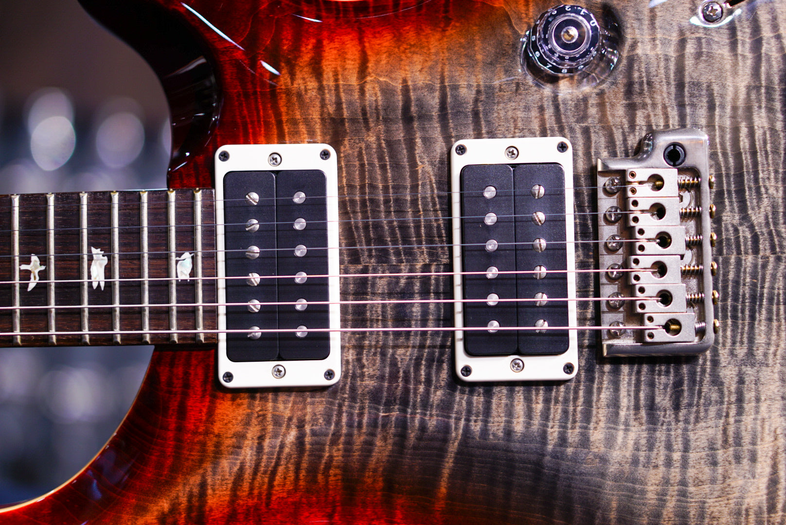 PRS Custom 24 charcoal cherry w stained flame neck 241400