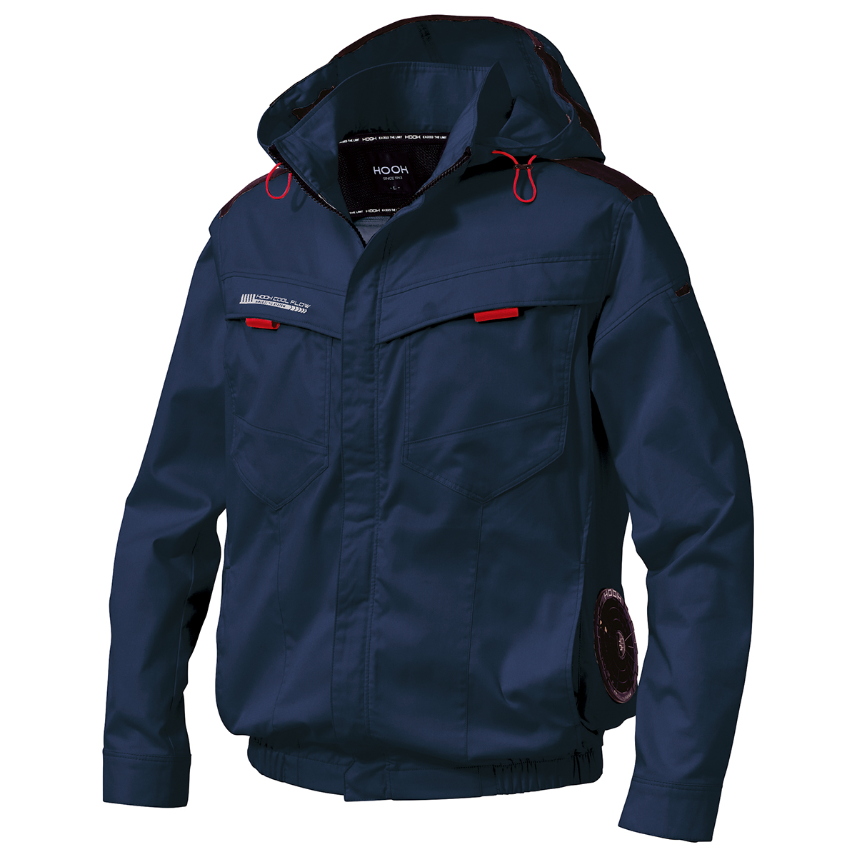 V2512サイドファン長袖フードジャケット - HOOH VILEA 作業着と電動